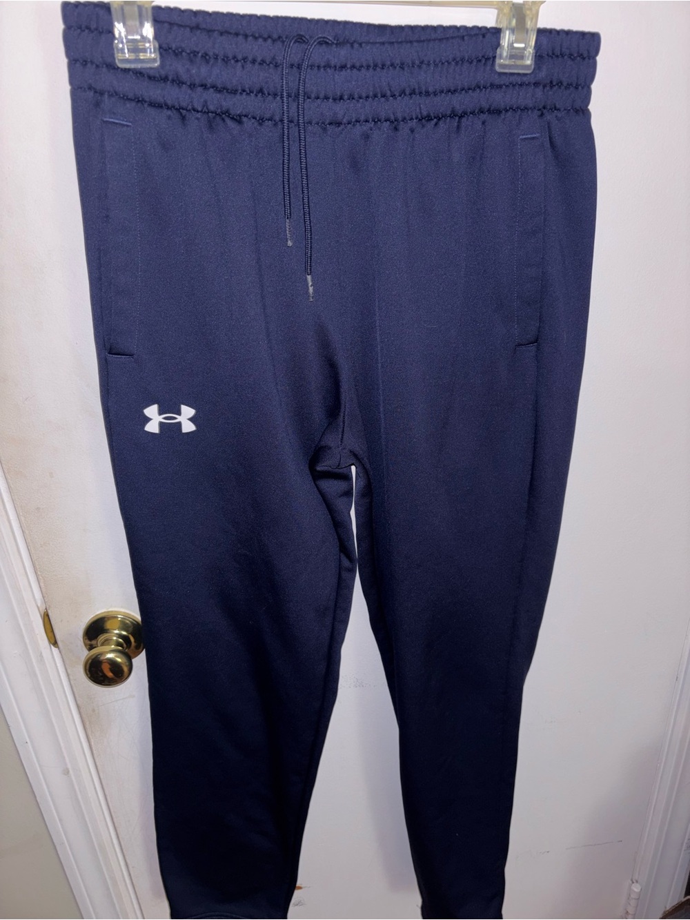 Under Armour Navy Men's Athletic Pants with White Logo
